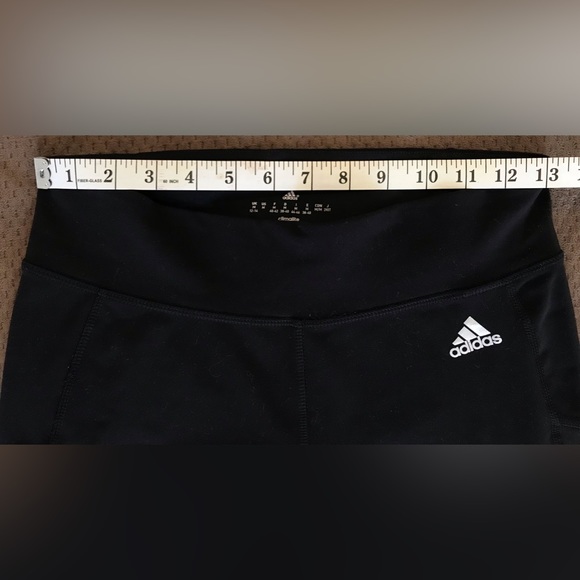 adidas climalite Black Cropped Sports Leggings with Pocket - M - Picture 4 of 8